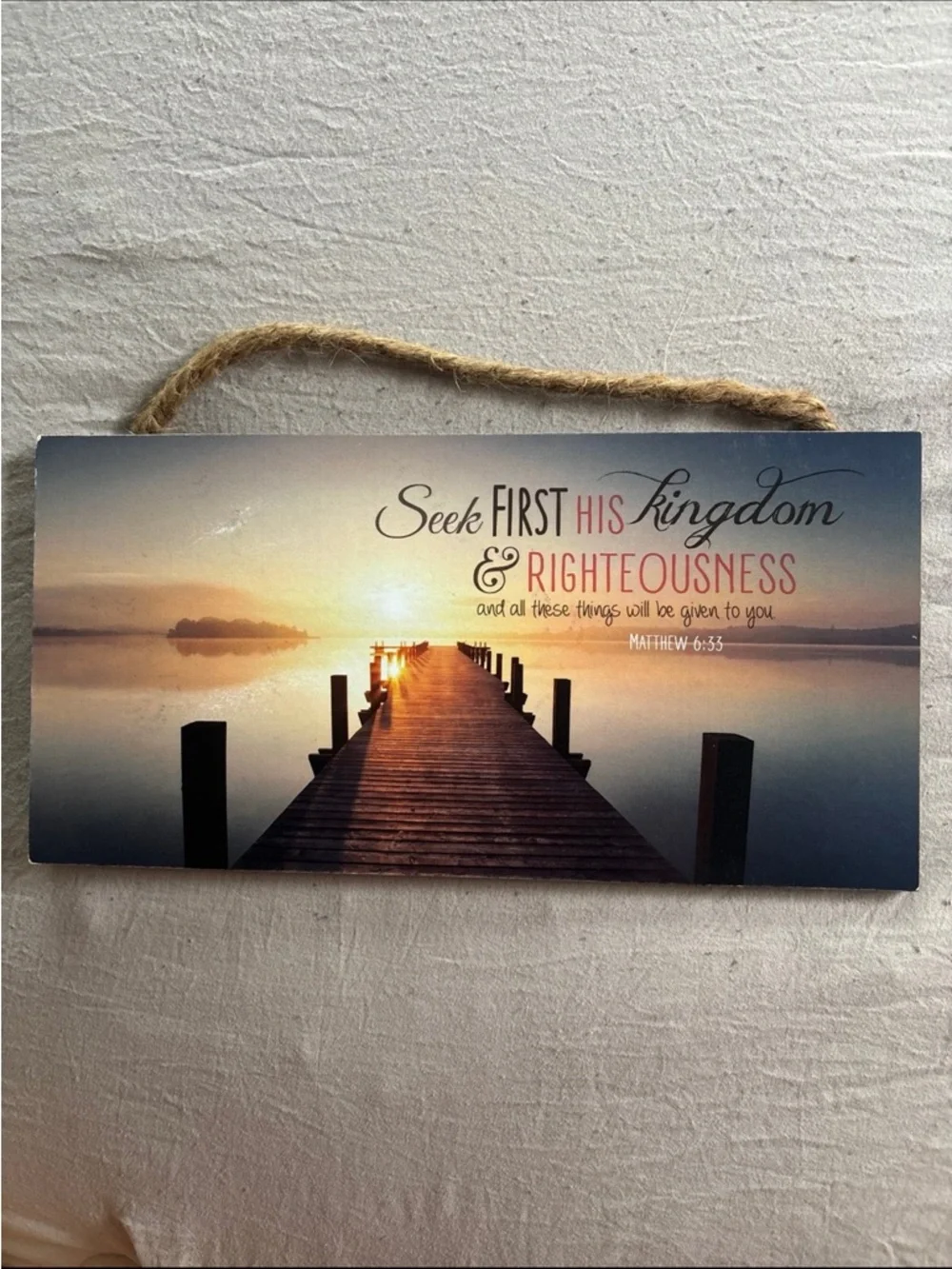Inspirational Lakeside Wall Plaque – Sunrise Brown and Gold